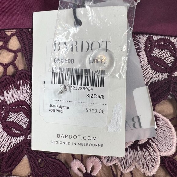 NWT Bardot Purple Dalia Lace Asymmetrical Midi Dress $119 - Picture 14 of 16